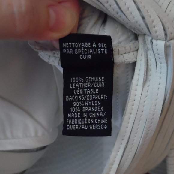 White Ribbed Leather Jacket - Picture 7 of 9